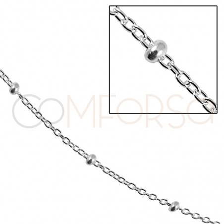 Sterling silver 925 cable chain with balls 1.8 x 1.7mm (by the foot)