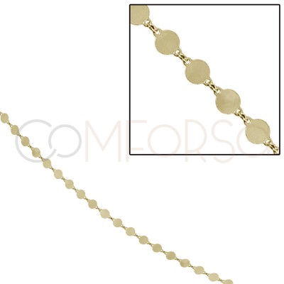 Cadena de chapitas 4 mm plata chapada en oro