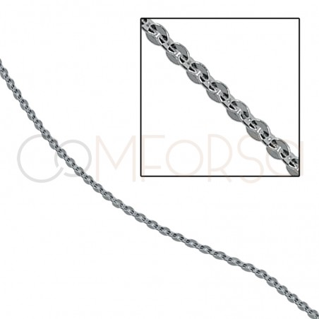 Gold-plated sterling silver 925 hammered cable chain 1.9 x 1.65mm (by the foot)