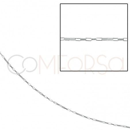 Sterling silver 925 Venetian box chain 2 x 1 mm (by the foot)
