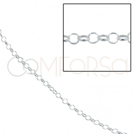 Sterling silver 925 belcher chain 2.2 mm (0.5mm) by the foot