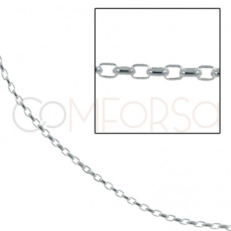 Sterling silver 925 oval cut curb chain 3 x 2 mm (by the foot)