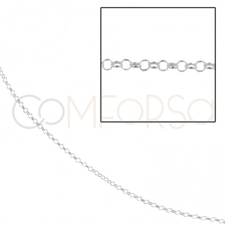 Gold-plated sterling silver 925 round belcher chain 1.6mm (by the foot)