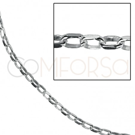 Cadena rolo oval lapidada 4 x 2 mm plata