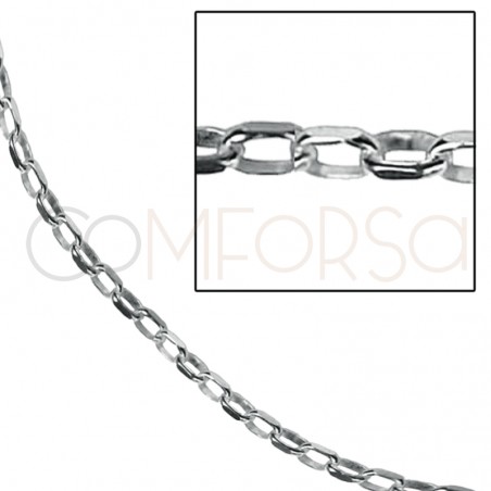 Sterling silver 925 oval curb belcher chain 4 x 2 mm (by the foot)