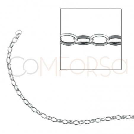 Sterling silver 925 belcher chain 7 x 5mm (by the foot)