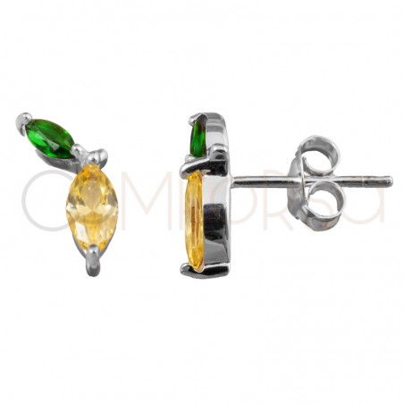 Sterling silver 925 gold-plated lemon earring 4 x 9mm