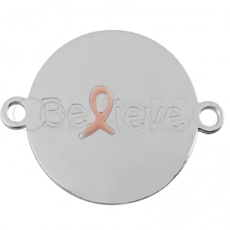 Entrepieza solidaria "Believe" 15mm plata 925