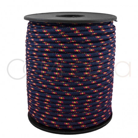 Parachute cord 3mm tricolor blue, yellow & red