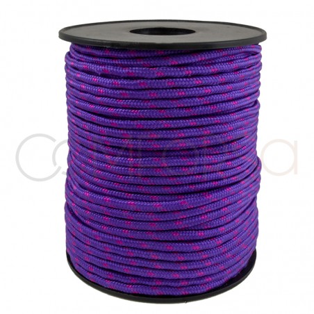 Cordón paracaidista 3 mm bicolor morado/rosa