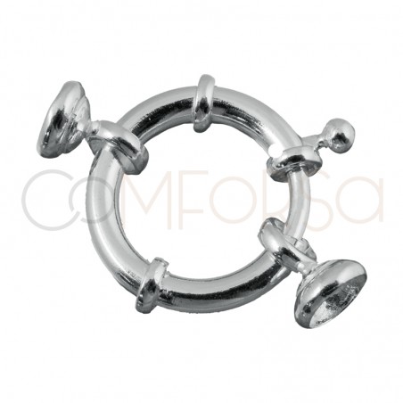 Maxi broche de argolla 16 mm con casquillas plata baño oro