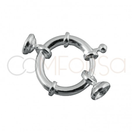 Sterling silver 925 Bolt clasp with caps 14 mm