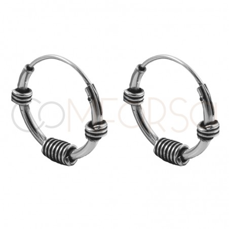 Sterling silver 925 hoops with three pieces 12mm