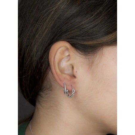 Sterling silver 925 hoops with coiled wire 14mm