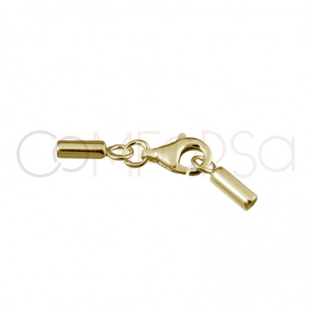 Sterling Silver 925 Gold-plated Lobster Clasp with End Cap 2.1mm (int)