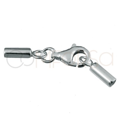 Cierre con mosquetón y tapones 4.1 mm Plata 925