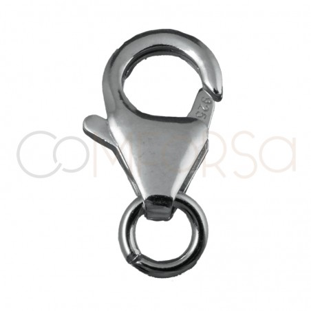 Broche Perico redondo 5x8 mm plata rodiada