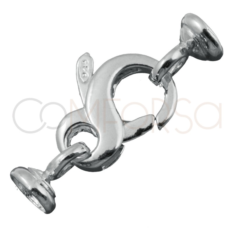 Sterling silver 925 Lobster clasp end cap 20 x 14 mm