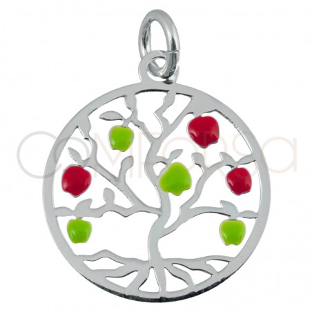 Colgante árbol manzanas plata 925