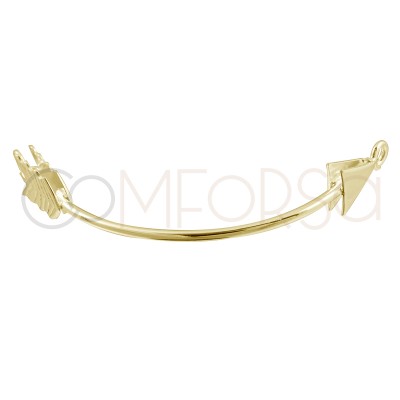 Conector flecha plata 925 bañada en oro