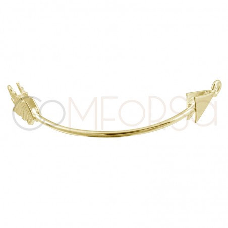 Conector flecha plata 925 bañada en oro