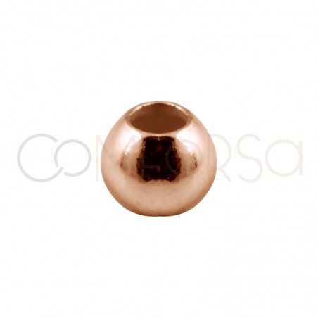 Rose gold-plated sterling silver 925 smooth ball 2.5 mm (1.2)