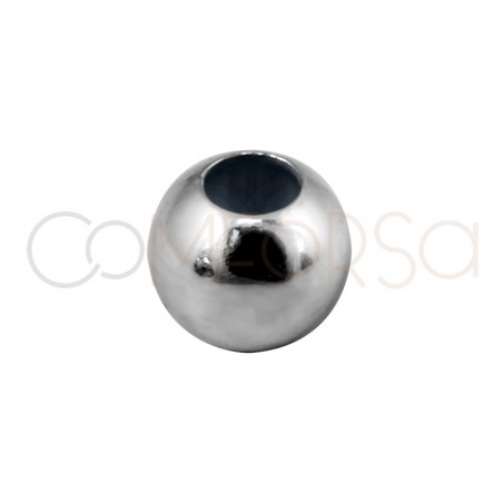 Rhodium-plated sterling silver 925 smooth ball 3mm (1.2mm)