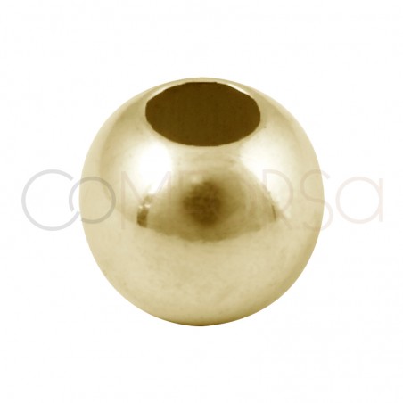 Bola lisa 5 mm ( 2.2 int ) plata 925 chapada en oro