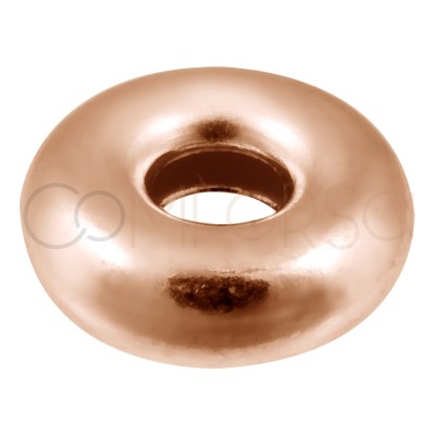 Donut 6 mm ( 2.1 int ) plata 925 chapada en oro rosa