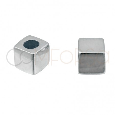 Conector cubo 5 x 5mm plata 925 ml