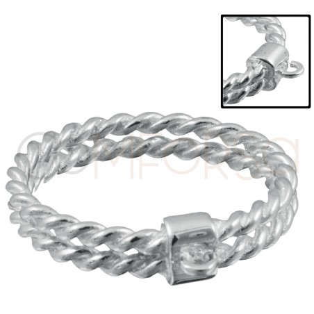 Sterling silver 925 double curly ring with jump ring 3.5mm