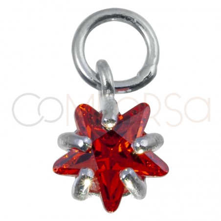 Colgante 6mm estrella circonita Orange plata 925