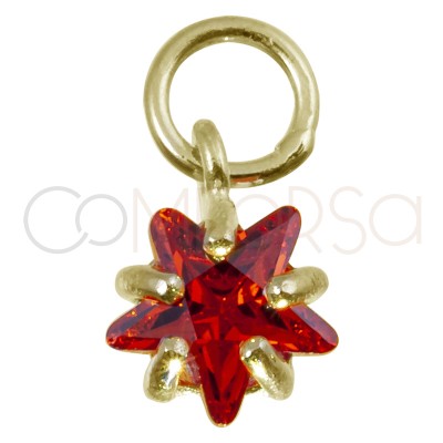 Colgante 6mm estrella circonita Orange plata 925