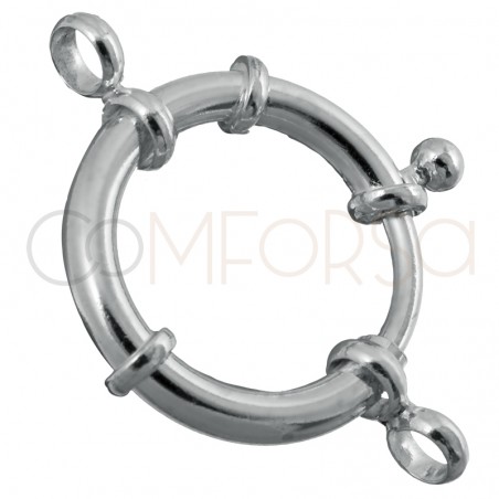 Sterling silver 925 Bolt clasp with jumprings 20 mm