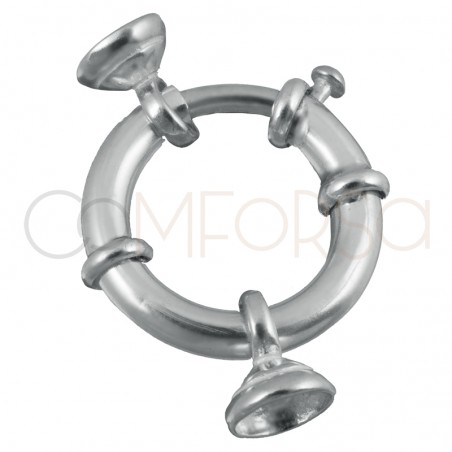 Maxi broche de argolla con casquillas 20mm plata 925ml