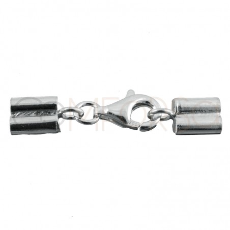 Sterling Silver 925 Hook Clasp with Closed Top End Cap 2mm