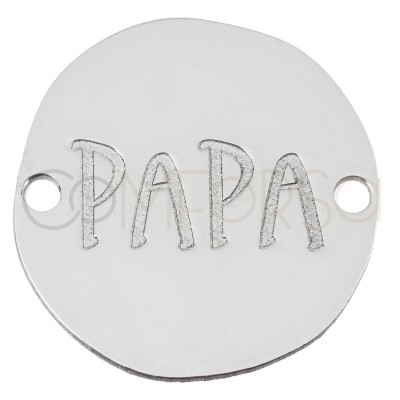 Entrepieza chapa "Papá"  17 mm plata 925