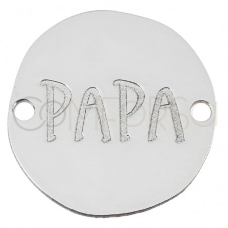 Conector chapa ""Papá""  17 mm plata 925