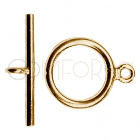 Sterling Silver 925 gold-plated T clasp 15 mm with bar 19mm