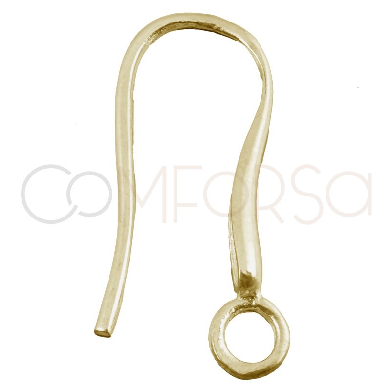 Pendiente gancho 11x21mm plata 925 chapada en oro