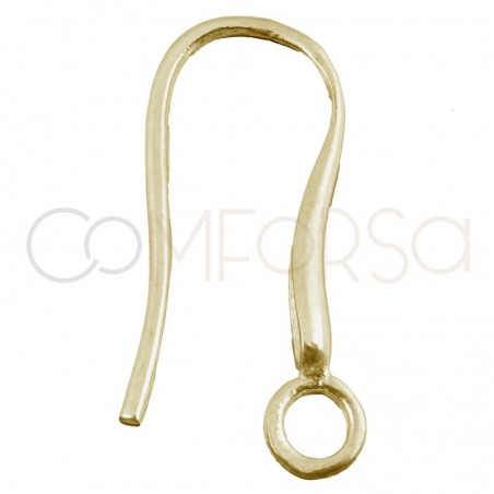 Sterling silver 925 Gold Plated hook earring 11 x 21 mm