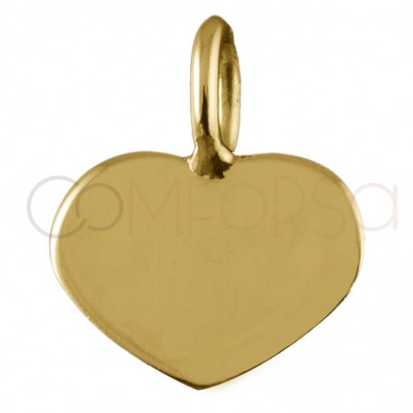 Gold-plated sterling silver 925 heart pendant 7 x 5 mm