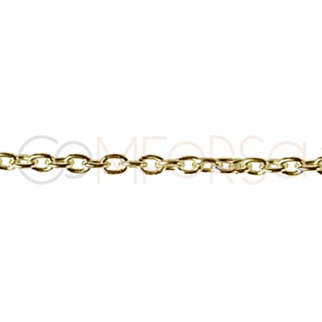 Gold-plated sterling silver 925 cable chain 1.7 x 1.5 mm (by the foot)