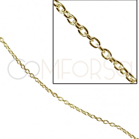 Gold-plated sterling silver 925 cable chain 1.7 x 1.5 mm (by the foot)