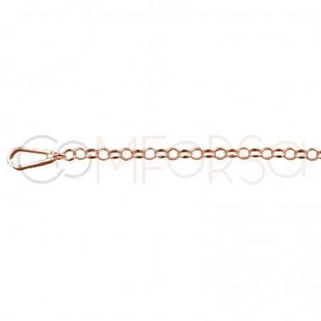 Gold-plated sterling silver 925 cable chain 1.5 x 1.1mm