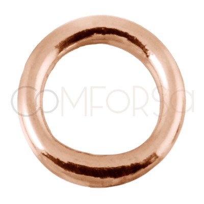 Anilla soldada 5 mm ext (0.8) plata chapada oro rosa