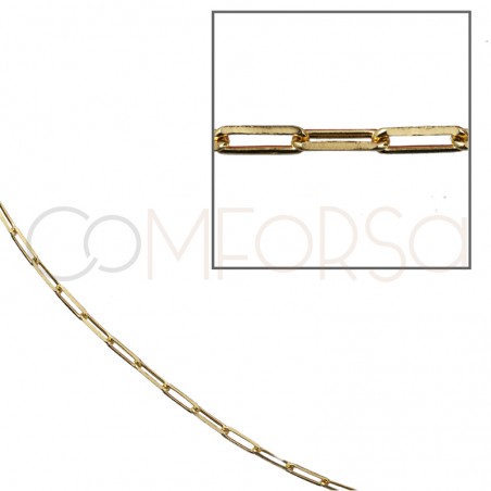Gold-plated sterling silver 925 paperclip chain 5 x 2 mm (by the foot)