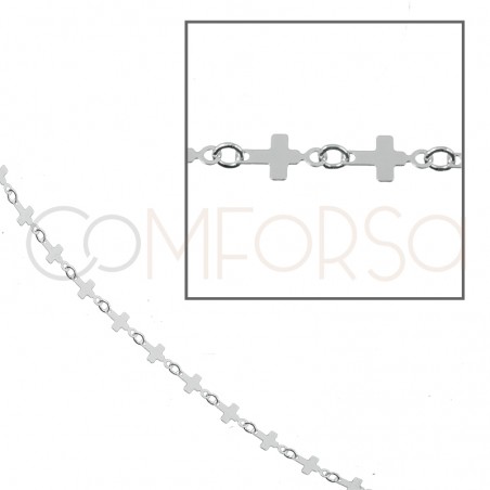 Sterling silver 925 crosses chain 4 x 6.5mm (by the foot)