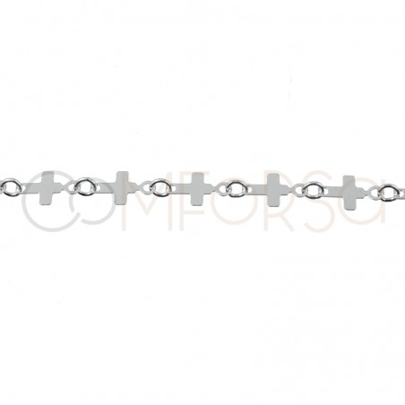 Sterling silver 925 crosses chain 4 x 6.5mm (by the foot)