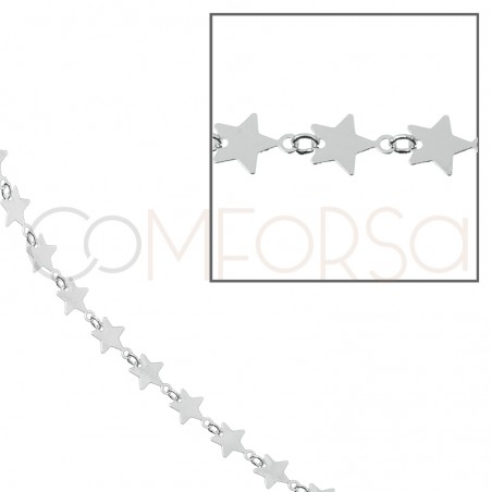 Sterling silver 925 stars chain 5.2mm (by the foot)